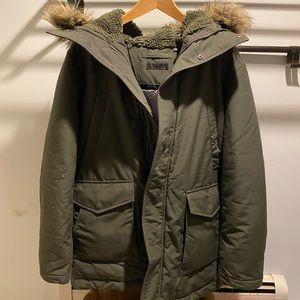 Uniqlo Down Parka Jacket - Olive